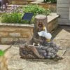 Feather Falls Solar Water Feature -Garners Garden Centre feat