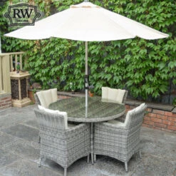 Rathwood - Oxford 4 Seater Round Set -Garners Garden Centre rd120dgset 6 038x bm